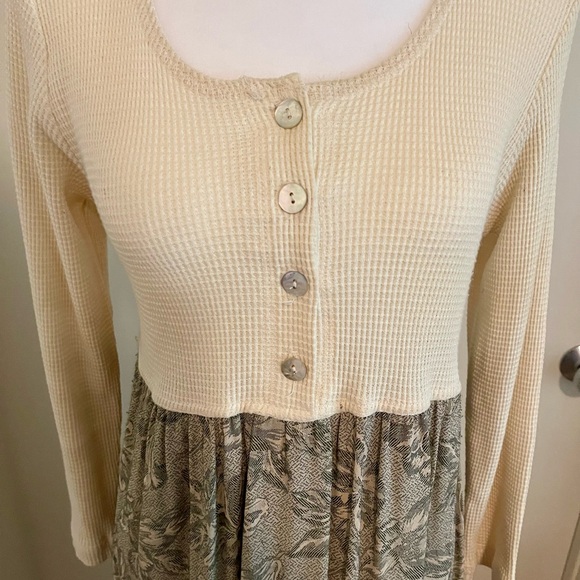 Vintage Sharon Anthony Green Button Midi Dress Grunge Revival - Picture 4 of 7